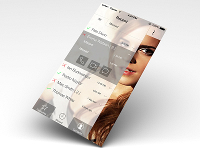 Facetime app for iOS 7 app application facetime flat interface ios ios7 iphone redesign transparent ui ux