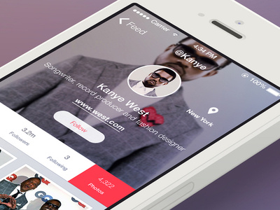 Profile screen for a new client project