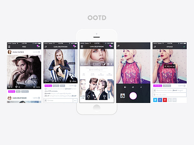 OOTD project is up fashion flat interface ios7 iphone redesign sharing social ui ux