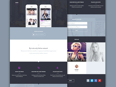 Ootd web design concept app ios iphone mac page photo sharing single ui ux web