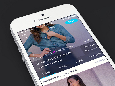 Lookbook.nu profile app fashion interface photo profile share social ui ux