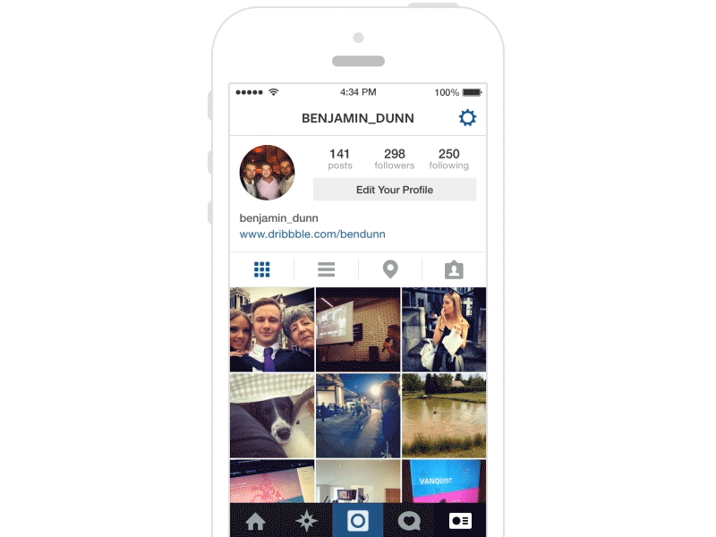 Improved Instagram photo viewing interaction GIF by Ben Dunn on Dribbble
