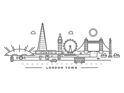 London decor doodle icon illustration illustrator line london scene