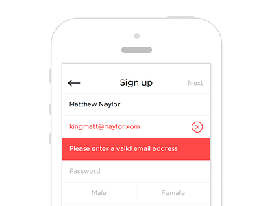 Handle those errors clean error form grid ios onboarding sign up simple ui ux