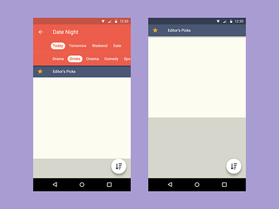 Android Scrolling States android fab filters material design scrolling shadow sort by ui ux