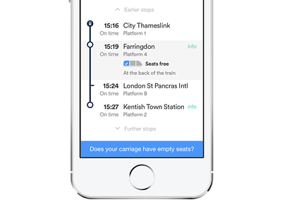 Busybot - find empty seats when you need them app busy busybot ios10 live livetracker pixate prediction sears train trainline