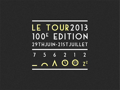 Tour de France 100th edition graphic cycling design graphic symbols tour de france typography