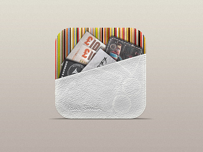 Wallet Icon app application card design designer icon interface ios iphone logo mac money paulsmith real smith soft special stripes texture ui ux wallet web white