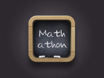 Mathathon Ios icon app application board chalk font icon icons identity interface ios iphone mac math wood