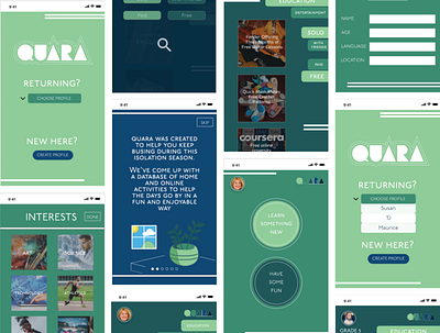 QUARA app design flat design illustrator ui ux