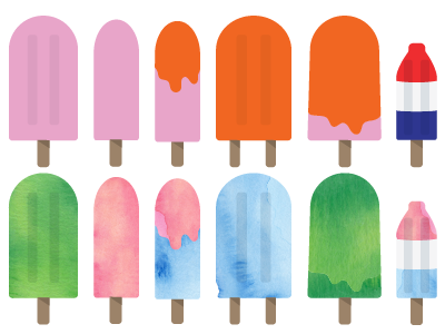 Watercolour popsicles.