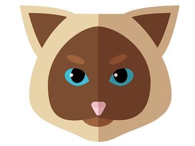 Siamese Cat flat Icon cat flat design icon illustrator logo shape builder