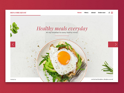 Bed & Breakfast clean food ideas inspiration mobile restaurant ui ux website