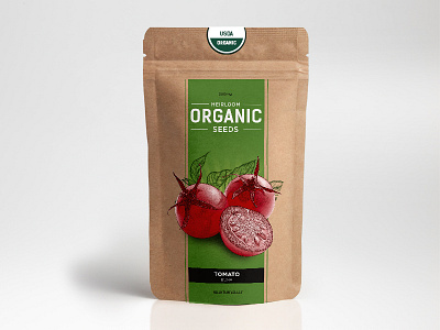 Heirloom Organic Seeds (green) design graphics ideas inspiration label organic packaging