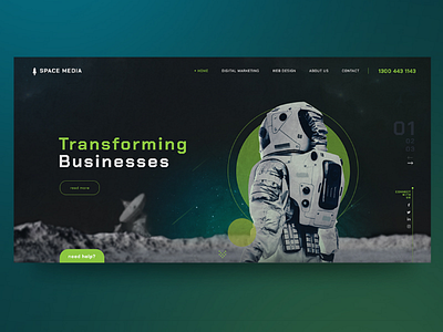 Space Media concept design hero homepage inspiration interface ui ux webdesign website