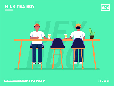 奶茶男孩 art boy design illustration