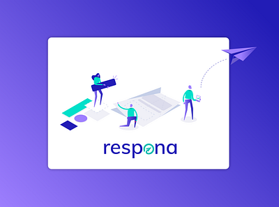 Respona Illustrations branding flat gradients illustrations login page logo paper uidesign website