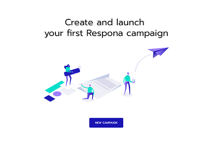 Respona in app Illustrations campaign characters email flat illustrations inbound launch mailing marketing respona uidesign website