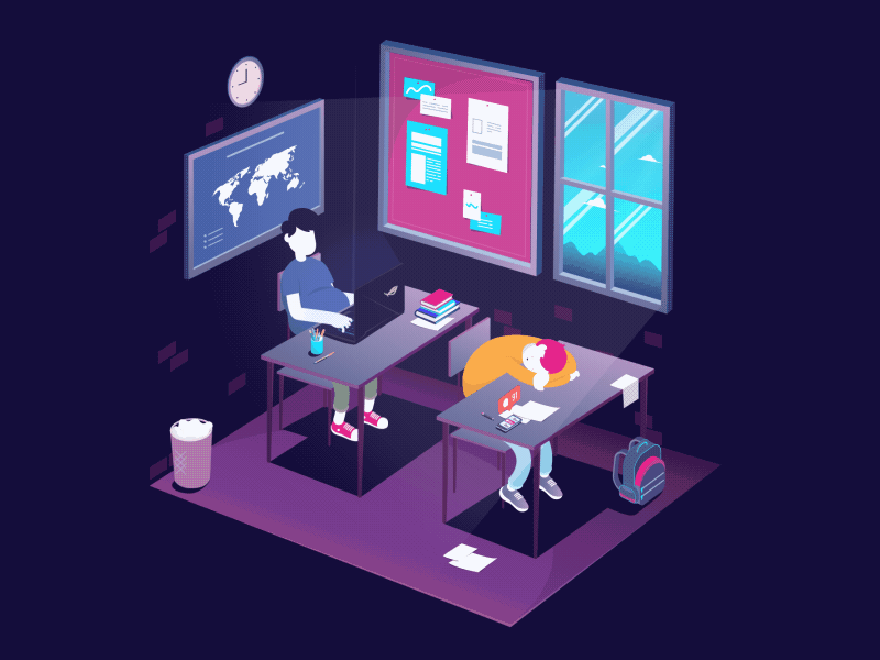 Gamer People 2/3 after effects animation computers flat gamer gamers gif illustration isometric isometric illustration motion graphics vector