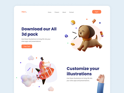 3d Asset Landing page - Figma illustraion landingpage ui ui design uiinspiration uiinspirations uiux webdesign website