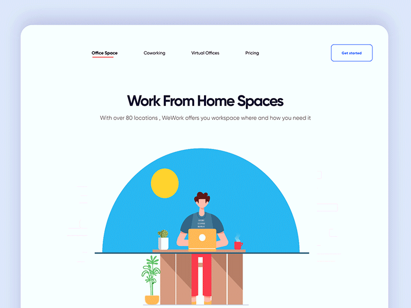 Work From Home animation coffee covid dailyinspiration gif animation illustration loop motion graphics repeat ui uiinspiration uiux web webdesign work workfromehome