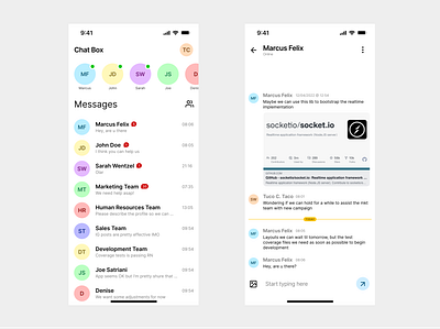 Chat Box app design mobile ux