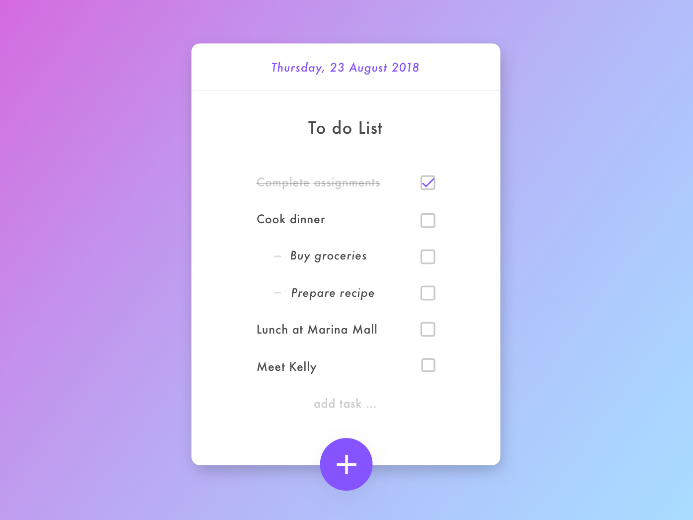 Simple To Do List Website