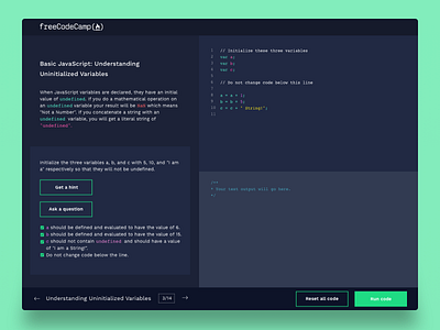 FreeCodeCamp Redesign Concept