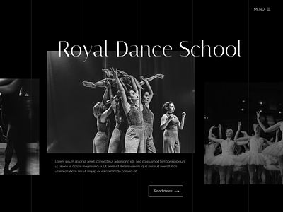 Royal Dance School Slider dance dance school dark minimal monochrome slider typography website website design