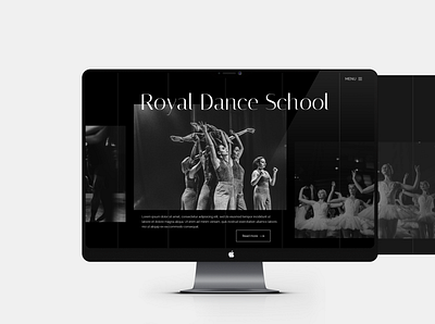 Royal Dance School Slider Design black and white dance school slider ux ui webdesign