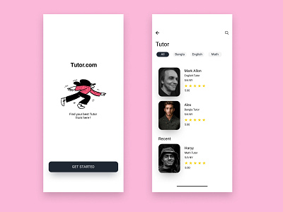 Tutor App UI app app design application design minimal product design typography ui ux ux design
