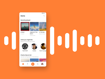 Soundcloud Mobile App - Menu Bar Redesign app design menu mobile app navbar redesign soundcloud ui ui design