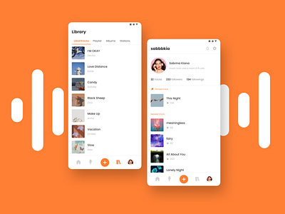 Soundcloud Mobile App Redesign - Library & My Profile app design exploration mobile app redesign soundcloud ui ui design ux