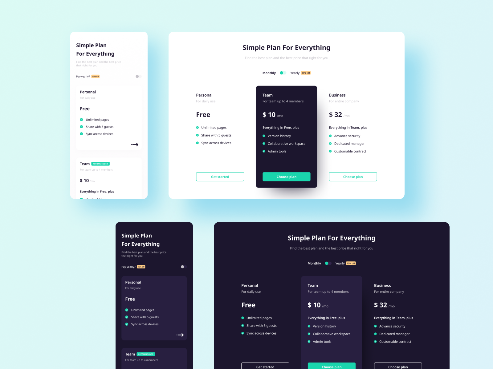 Pricing Plan by Wita Aristawidya on Dribbble