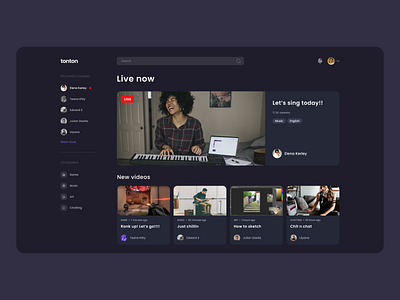 Tonton - Live Streaming Homepage
