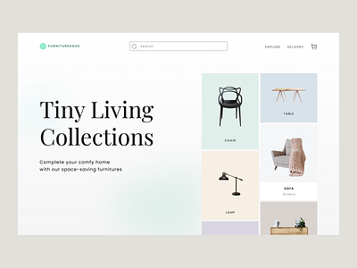 Furniture Website Landing Page app design exploration furniture landing page ui ui design ux website website design