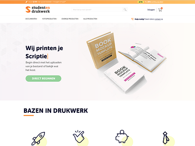 Homepage studentendrukwerk.nl branding ux webdesign