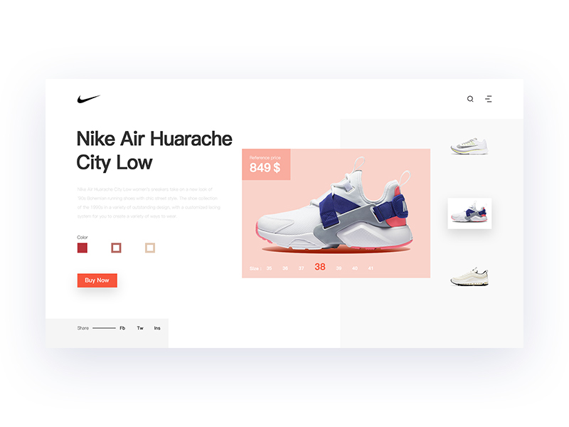 Shoes website by 可乐.CN on Dribbble