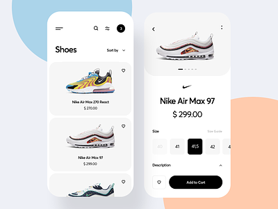 Shoes App add to cart air max app application clean ecommerce fashion app inspiration mobile app nike app nike shoes online shop product shoes app shop sneakers store app ui ui design ux