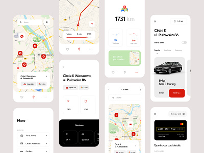 Circle K Mobile App Redesign app car rent card circkle k clean design gas app gas station gps map minimalist mobile mobile app payments share car station app travel ui ux