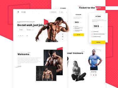 Gym website concept - landing page design gym concept gym site gym webdesign intervi landing page landing page design minimalist design patryk polak typography ui ux