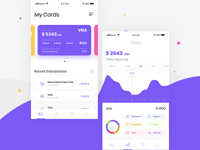 Banking app design concept #1 app bank bank app mobile card charts design ecommerce finance intervi patryk polak ui ux