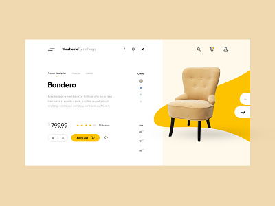 Furniture store armchair branding catalog page clean color design ecommerce ecommerce shop furniture interface interior design minimal product page typography ui user experience user interface ux website website design