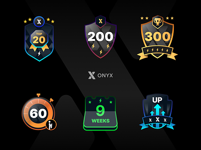 Onyx badge design badge logo badgedesign badges branding branding and identity digital design fitness reward fitness rewards game badges game rewards gamification illustration logodesign onyx reward rewards sport badge sports workout badge workout reward