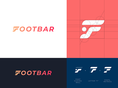 Footbar brand development brand identity branding branding design cool logo f logo football football logo football tech isologo logo logo design logodesign logotype smart logos sports sports tech ux ui