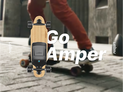 Amper Skateboard ampersand branding digital design electric skateboard graphic design illustration logo skate skate design skateboard skateboarding skateboards skating sport design sports