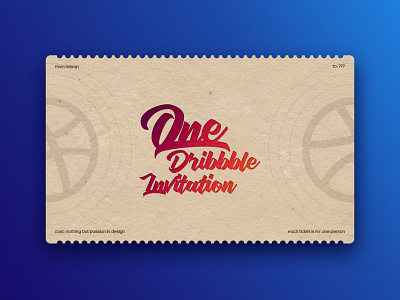 One Dribbble Invitation