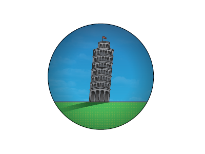 Leaning Tower of Pisa illustration just for fun