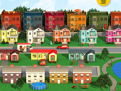 Top Places To Live 2013 - Boston Globe 3d awesomeness boston boston globe buildings housing illustration render residential