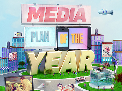 Adweek Cover: Media Plan of the Year 3d ben voldman illustration